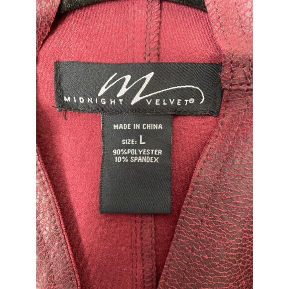Midnight velvet women’s waterfall front faux leather jacket size large - Picture 5 of 5